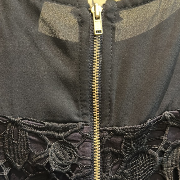 Greylin Navy Embroidery and Feather Blouse - Picture 6 of 6